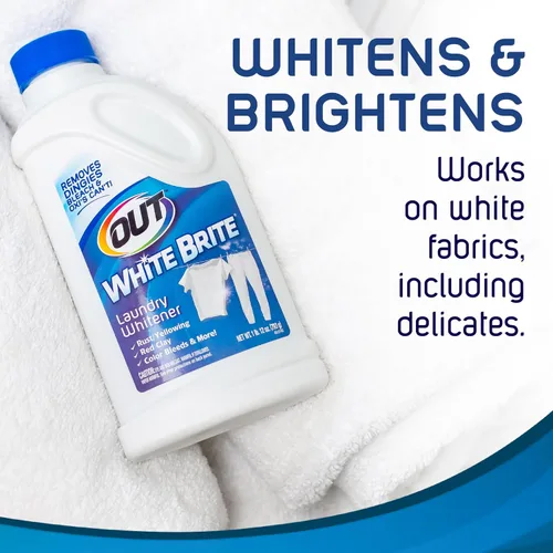 Vista 6 de OUT White Brite - Blanqueador de ropa, 1 libra, botella de 12 onzas