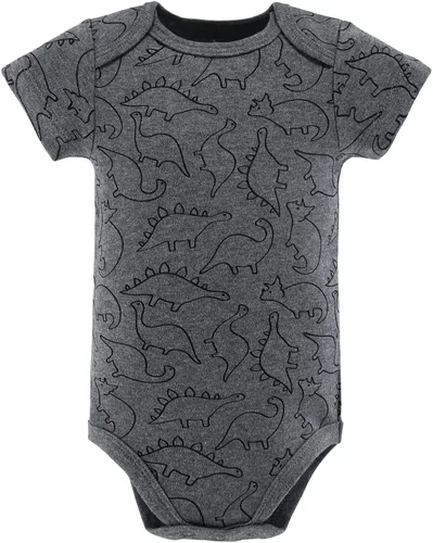 Vista 6 de The Peanutshell Conjunto de 5 mamelucos de manga corta para niños, camuflaje y dinosaurio
