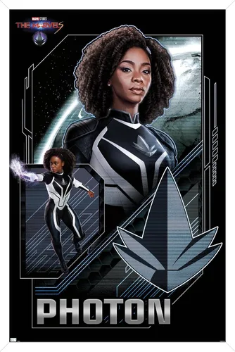 Vista 14 de Trends International Marvel The Marvels - Póster de pared con fotones, 22.4 pulgadas de largo x 14.7 pulgadas, versión enmarcada de madera de granero