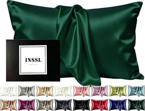 Vista 13 de INSSL - Funda de almohada de seda para mujeres, funda de almohada de seda de morera para cabello y piel, mantente cómoda y transpirable durante