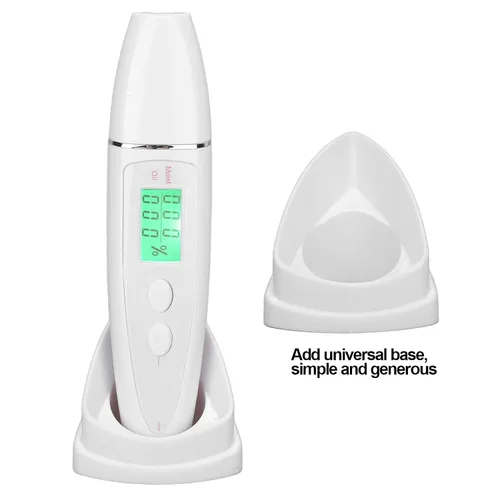 Vista 5 de Analizador de piel Analizador de aceite de piel, Mini medidor portátil Pantalla LCD Digital, Detector de aceite de agua para el cuidado de la piel