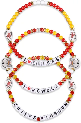 Vista 25 de FOCO NFL unisex-adult NFL Team Logo Officially Licensed 3-Pack Beaded Friendship Bracelets