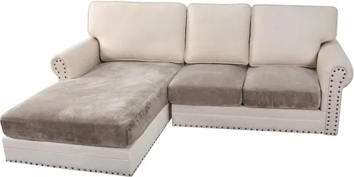 Vista 103 de H.VERSAILTEX Funda de cojín elástica de terciopelo para sofá, funda de cojín de felpa para cojines de silla, protector de muebles, cojín de asiento