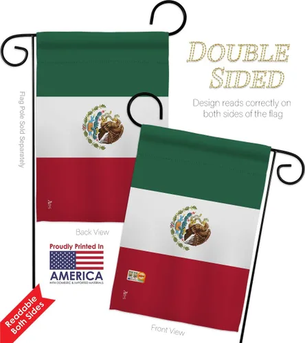 Vista 5 de Nacionalidad México Garden House Banderas Set Regional Nación Internacional Mundo País Particular Área Pequeña Decorativa Patio Banner Doble Cara