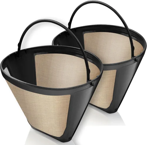 Vista 9 de Paquete de 1 filtro de café de cono permanente reutilizables #4 – Compatible con cafeteras Cuisinart de 10 a 14 tazas (DCC-3200, DCC-1200, DCC-3400)