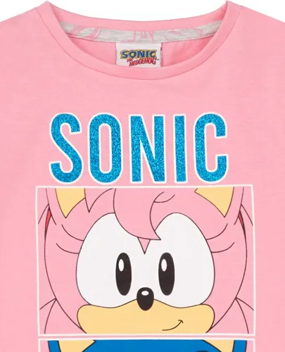 Vista 5 de Sonic The Hedgehog Pijama para niñas, color rosa y pijama largo, Rosado