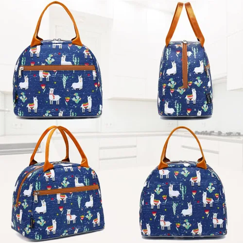 Vista 4 de Bolsa de almuerzo aislada FlowFly - Bolsa de asas organizadora para mujeres/hombres, Alpaca