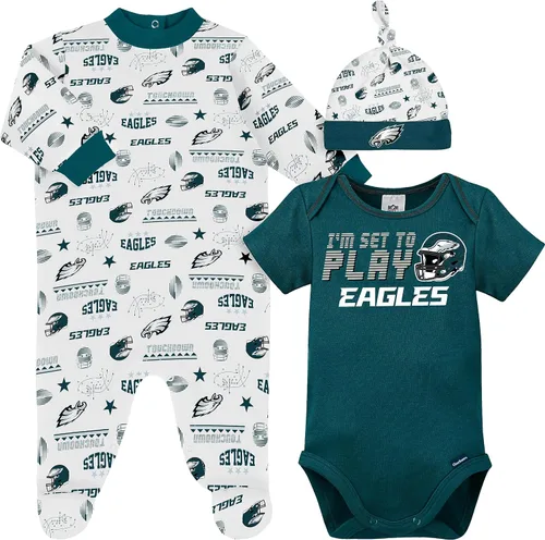 Vista 9 de Gerber Conjunto de regalo unisex para bebé con pies de equipo de la NFL para dormir y jugar