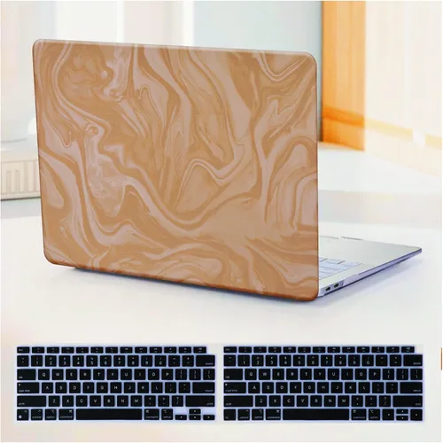 Vista 13 de Funda compatible con MacBook Air de 13 pulgadas (versión 2010-2017). Modelos: A1466 / A1369, funda rígida de piel crema texturizada a cuadros, sin