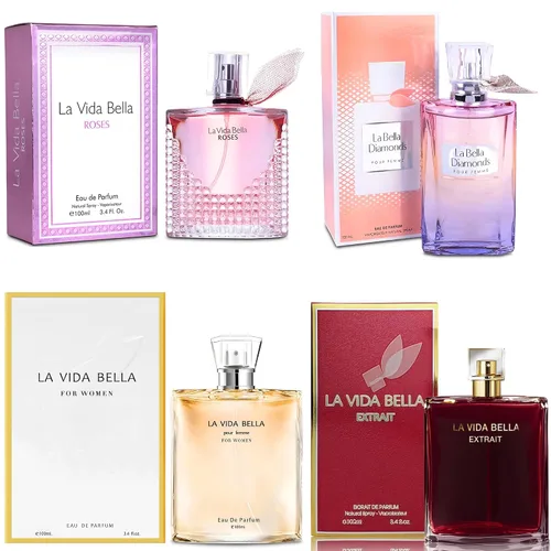 Vista 30 de A CENTER Juego de perfume de 4 piezas para mujer, set de regalo