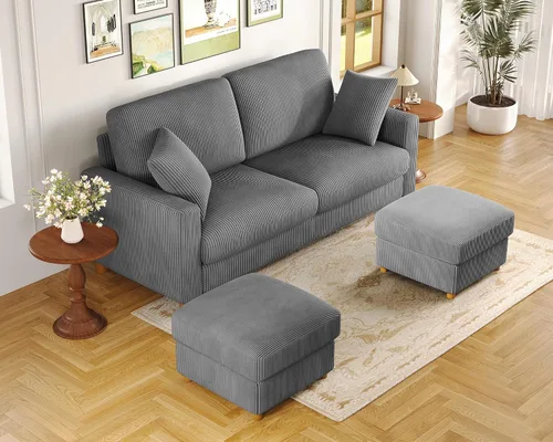 Vista 19 de Kidirect Silla de acento extragrande de 35.5 pulgadas, sillas de sala de montaje fácil, silla de lectura de pana para dormitorio, sillas de acento