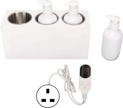 Vista 7 de Calentador de aceite de masaje, calentador de loción de aceite de masaje portátil de 3 botellas con temperatura constante y temporizador, calentador