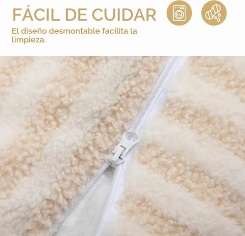 Vista 7 de Hollypet Cama para gatos, mullida, multifuncional, de doble capa, suave para mascotas, sofá ortopédico para gatos y perros pequeños, color beige
