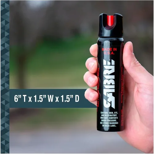 Vista 5 de SABRE - Aerosol de pimienta 3 en 1, tamaño táctico, para policías, tamaño mayor (4.36 onzas)