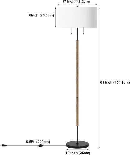 Vista 7 de Karjoefar Lámpara de pie de mediados de siglo de 2 luces de 3