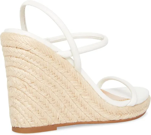 Vista 4 de Steve Madden Sandalias de tacón Udell para mujer, Cuero Blanco
