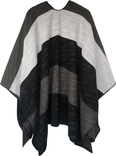Vista 2 de Urban CoCo Poncho de colores para mujer, chal con frente abierto, color en bloques