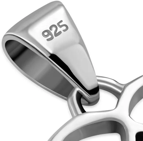 Vista 2 de Collar con colgante de estrella de David de plata de ley 925