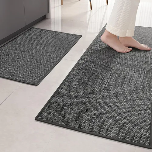 Vista 14 de Color&Geometry 2 alfombras y tapetes de cocina antideslizantes, lavables, absorbentes, fáciles de limpiar, tapetes de cocina para frente