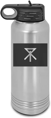 Vista 6 de Osaka - Botella de agua grabada con láser con bandera de la prefectura de Osaka, personalizable de acero inoxidable con pajilla, color azul marino