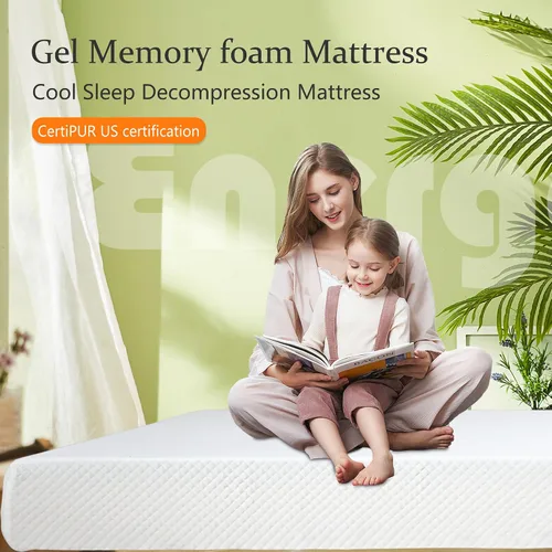 Vista 3 de BestMassage Colchón de espuma viscoelástica de gel de 12 pulgadas para sueño fresco y alivio de presión, colchón Queen de firmeza media para niños