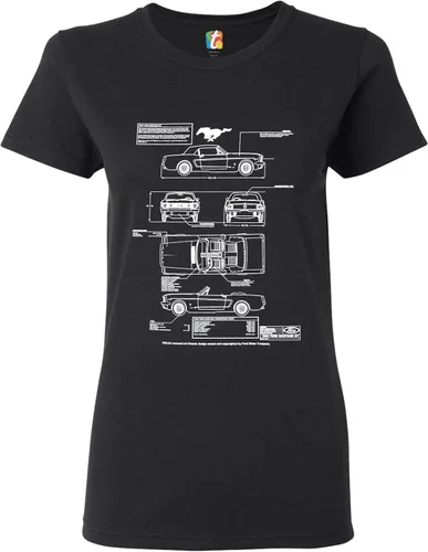 Vista 2 de 1966 Ford Mustang GT Blueprint Camiseta de mujer American Classic