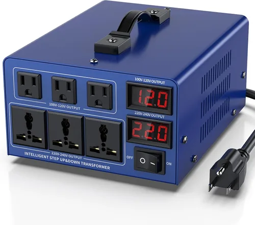 Vista 10 de Transformador de conversión de voltaje de 1000 vatios de alta resistencia, CA de 110 V/120 V/220 V/240 V, con protección de disyuntor reiniciable