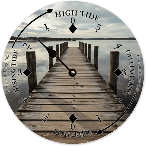 Vista 35 de Tide Clock for Wall Myrtle Beach Time Coastal Clocks Beach Navy-3