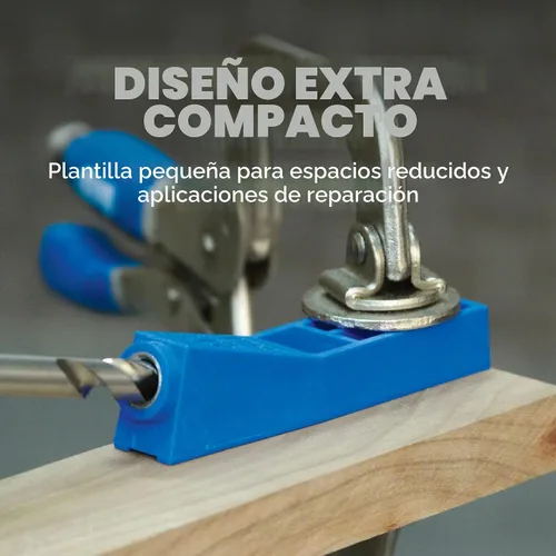 Vista 2 de Kreg MKJKIT Mini Jig Kit – Plantilla simple y compacta para orificios de bolsillo Kreg – Crea uniones fuertes sin pegamento – para espacios