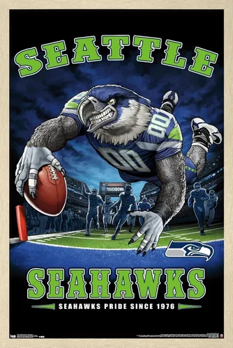 Vista 14 de Trends International NFL Seattle Seahawks - Póster de pared de End Zone 17, 14.725 x 22.375 pulgadas, versión enmarcada de madera de granero