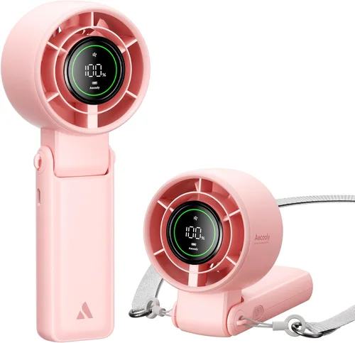 Vista 10 de Aecooly Ventilador turbo portátil de mano, batería de 5000 mAh [tiempo de enfriamiento máximo de 22 horas] Mini ventilador recargable USB
