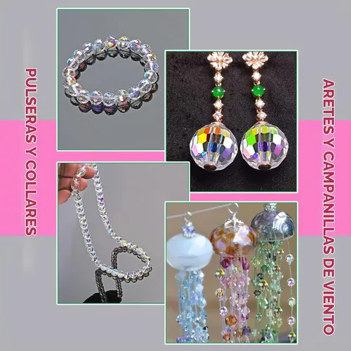 Vista 7 de Crystal Glass Beads for Jewelry Making, 80 Pcs Faceted Beads, 10 mm, AB AB-80