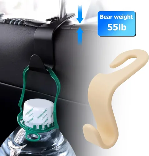 Vista 4 de 4 ganchos para reposacabezas de asiento de coche, soporte de colgador para asiento trasero, organizador de vehículo universal y elegante
