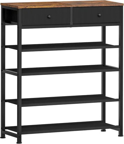 Vista 12 de usikey Zapatero de 10 niveles estrecho 20-30 pares, estante de zapatos alto y resistente de metal con 4 ganchos, almacenamiento delgado de zapatos