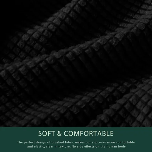 Vista 4 de CHUN YI - Funda elástica de 1 pieza para sillón grande, funda protectora suave de Jacquard con elastano, detalle de cuadros y parte inferior