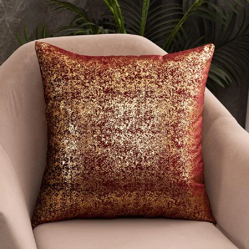 Vista 14 de Deeprove Funda de almohada oblonga de 12 x 20 pulgadas, estampado metálico de ambos lados con lámina dorada brillante, decoración de terciopelo Beige
