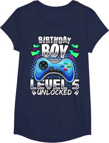 Vista 30 de Camiseta para niños con diseño de videojuegos desbloqueados de nivel 5 Negro
