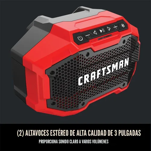 Vista 4 de CRAFTSMAN V20 Altavoz Bluetooth Portátil Inalámbrico, Solo Herramienta (CMCR001B), Rojo