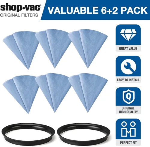 Vista 4 de Shop-Vac 90107 Filtro de disco de papel reutilizable para la mayoría de aspiradoras Shop-Vac en húmedo/seco de 5 galones y más, piezas de repuesto