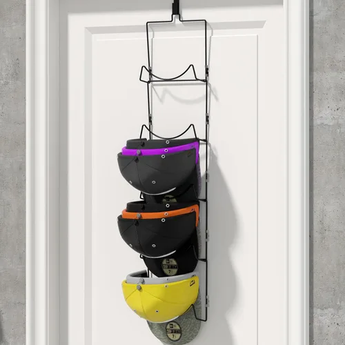 Vista 4 de LINFIDITE Paquete de 10 soportes para colgar sombreros, organizador flexible con múltiples ganchos, montado en la pared, sobre la puerta, para gorra