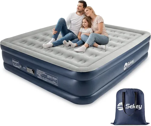Vista 19 de Sekey Colchón de aire completo con bomba incorporada, cama de aire elevada Negro