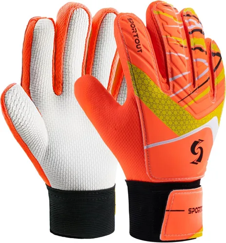 Vista 7 de Sportout Guantes de portero para niños, guantes de fútbol con doble protección en la muñeca y material de látex resistente al desgaste
