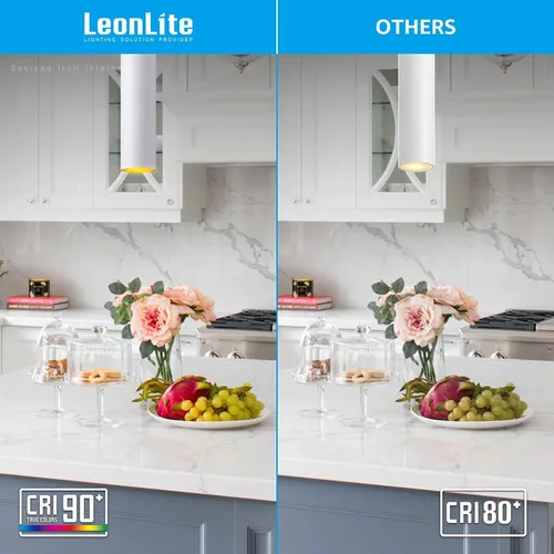 Vista 4 de LEONLITE Luces colgantes LED con clase, estilo minimalista moderno, caja J integrada para repuesto de luz de techo empotrada, ajuste de agujero