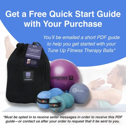 Vista 5 de Tune Up Fitness – Par de pelotas terapéuticas PLUS en bolsa Actualización de pelota de lacrosse - Pelotas de terapia de masaje para liberación