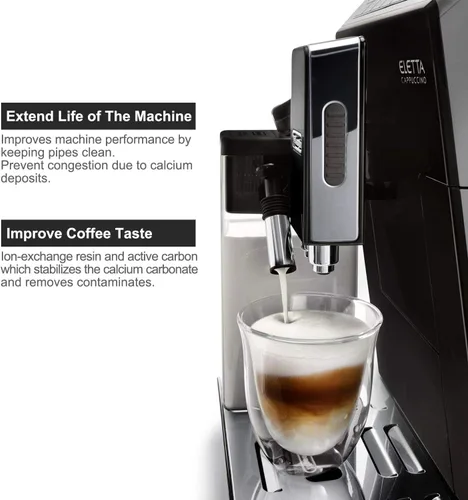 Vista 4 de Filtros de repuesto para máquina de café para filtro DeLonghi DLSC002, cartuchos de filtro de agua, ablandador de carbón activado, compatible