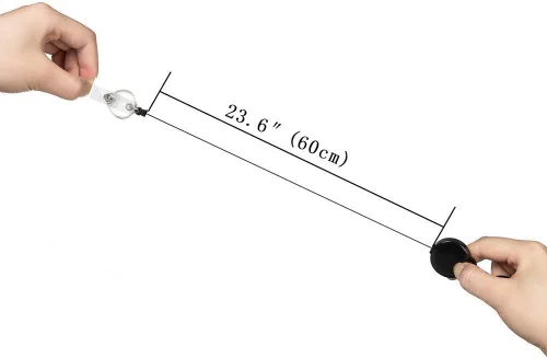 Vista 3 de AIWOQI Paquete de 5 carretes retráctiles negros para cordones, enfermeras, soporte para insignias, carrete retráctil con anillo de metal, con clip