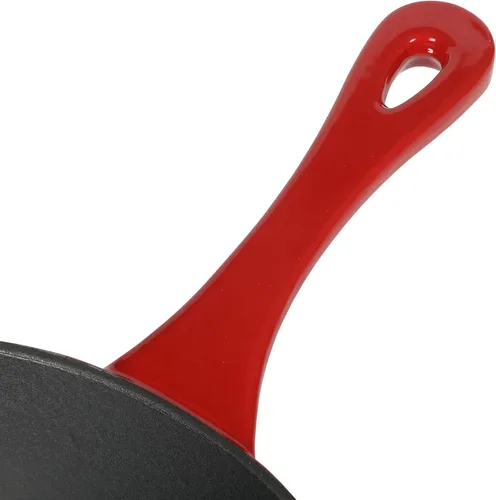 Vista 5 de Crock-Pot Sartén de hierro fundido esmaltado europeo de 10 pulgadas - rojo degradado
