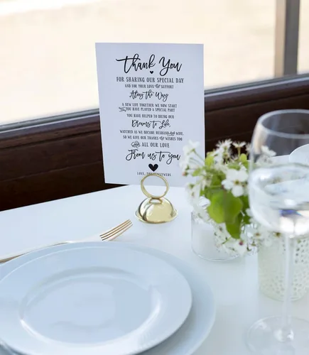 Vista 7 de Your Main Event Prints 50 tarjetas de agradecimiento de boda, perfectas para añadir a centros de mesa y decoraciones de boda para recepciones