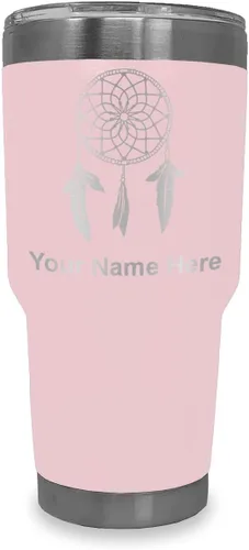 Vista 16 de LaserGram Vaso aislado al vacío de 20 onzas, atrapasueños, grabado personalizado incluido (negro) Engraved Gift, Vacuum Insulated Stainless Steel