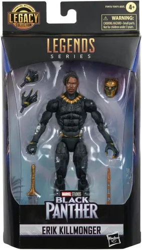 Vista 2 de Marvel Legends Series Black Panther Legacy Collection Killmonger Figura de Acción Coleccionable de 6 Pulgadas, Juguete, 5 Accesorios Marvel